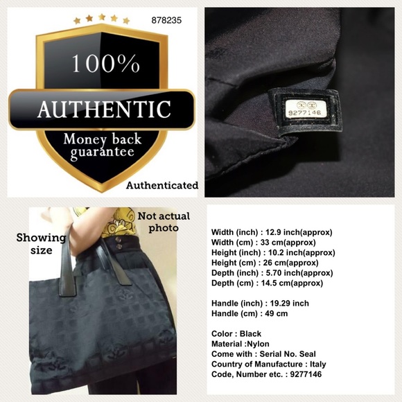 💯 Chanel tote bag new travel line black nylon - Picture 2 of 5